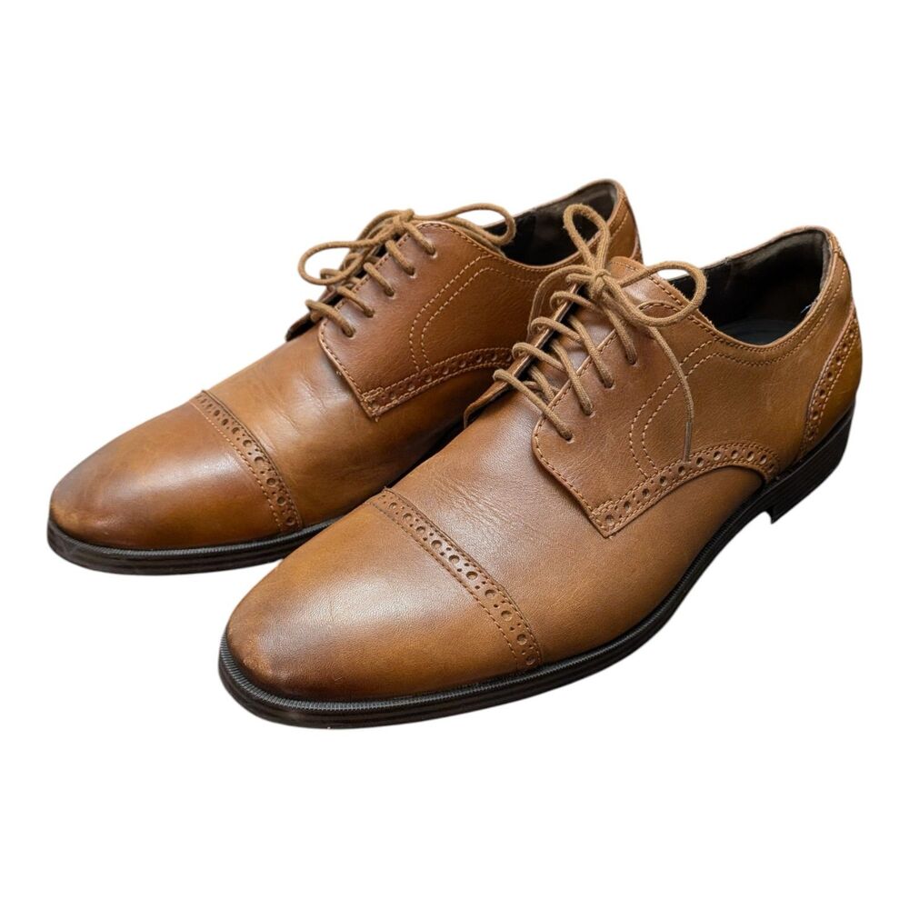 Cole Haan Men's Jefferson Grand Cap Toe Oxford Shoes Brown Leather Size 11 C2379